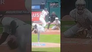 Not the batter, Jose takes home!! #pitching #wild #speed #slide #guardians #chisox
