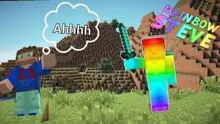I found rainbow steve! and he attacked me |Minecraft Adventure| part 1