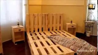 Cama de casal em Paletes