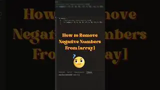 How to remove negative numbers from array 