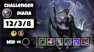 Diana vs Twisted Fate 11.8 Mid Lane Challenger Gameplay S11 (12/3/8) - BR
