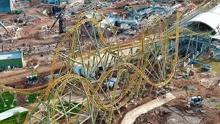 NEW Mack Rides Dueling Launch Coaster Drone Footage 4K Epic Universe Construction Update