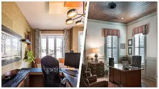 75 Medium Tone Wood Floor And Wood Ceiling Home Office Design Ideas You'll Love 🔴