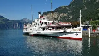 With the Paddle Steamer „Stadt Luzern“ from Beckenried to Flüelen on Lake Lucerne
