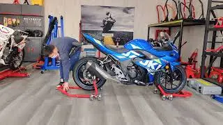 340kg Motorcycle Support Stand Transport Dolly Set IN USE