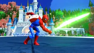 Disney Infinity 2.0 - Spider Man Using Lightsaber & Combat Showcase