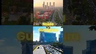 Noida🇮🇳 VS Gurugram🇮🇳 Skyscrapers View 4k | Delhi NCR gurgaon & Noida | #shorts #noida #gurugram
