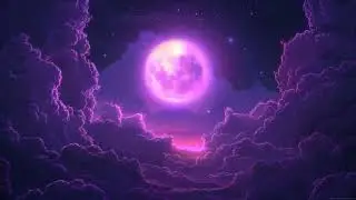 purple night moon clouds live wallpaper
