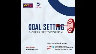 The Goal Setting and Career Direction Webinar - 27th September, 2020.