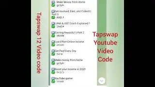 Tapswap Daily Video Code | 12 tapswap youtube video code today #tapswap #Tapswapvideo
