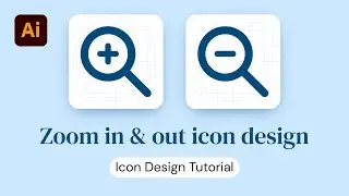 How to design zoom in and zoom out icons - Adobe Illustrator tutorial for beginners | NQdesign