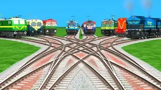 8* Fake addons train crossing AT Curved Diamond Railroad tracks ll Indian railways Bridge 