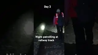 Night patrolling at railway track.Cold weather patrolling.railway track mentinens.#railway #hardwork