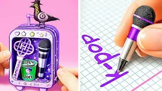DIY Miniature Crafts from the KPOP Demon Hunters Universe! *Cardboard vs LEGO School Supplies*