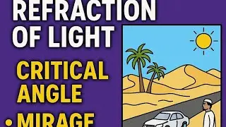 Refraction of light, Mirage, Critical angle.