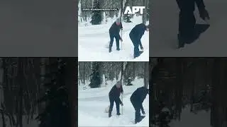 Belarus President Alexander Lukashenko Shovels Snow as Massive Snowstorm Paralyzes Belarus | APT