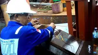 NON DESTRUCTIVE TEST WELDING INSPECTION - ULTRASONIC TESTING ENGINE BED (TANKER SHIP)