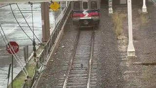 SEPTA: Center City Bound Silverliner V Airport RR Line Train departing Airport Terminal A