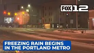 Freezing rain begins in the Portland metro