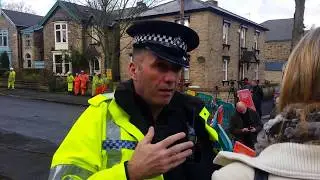 Sheffield Tree Action Group members being moved from private land by SYP