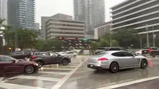 [4K] Brickell MIAMI FLORIDA Financial District, Walking Hurricane Ian September 2022.
