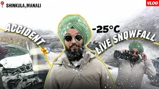 LIVE Snowfall 😍❄️ | Shocking Accident on Manali Road 😨 | Vlog #Manali #livesnow #20december 
