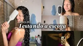 Testando a escova finalizadora #youtubevideo #cabelocacheado #explorar 👩🏻‍🦱✨🪞