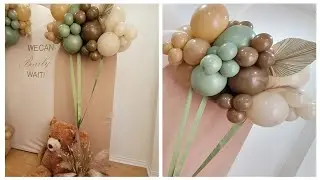 Diy Teddy bear holding balloon decoration ideas for baby shower 
