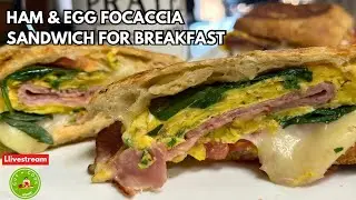 CRISPY & SIZZLING 🍳 ASMR Cooking a Ham & Egg Focaccia Sandwich (No Talking)