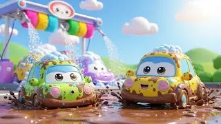 Muddy Cars Funny Car Wash 🚗💦 | Stuck on the Road Adventure | Mixed English Nursery Rhymes