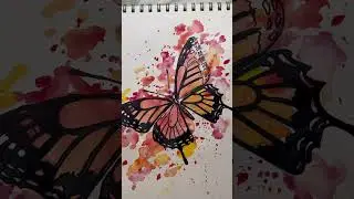 easy butterfly drawing. легкий набросок бабочки #art #рисование #drawing #watercolor #painting