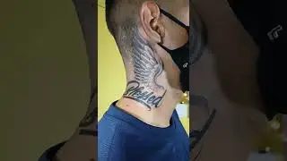Feather Side Neck Tattoo design