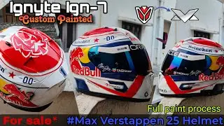 Converting Ignyte ign7 into Max Verstappen's 2025 helmet Airbrush in india | GJ05 |#maxverstappen