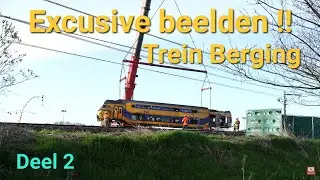 Deel 2: EXCLUSIVE BEELDEN Trein berging/Takelen met Mammut kranen! ongeluk ramp Voorschoten