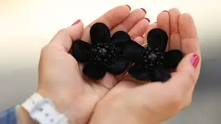 Как сделать серьги своими руками. Мк серьги цветы из бархата.