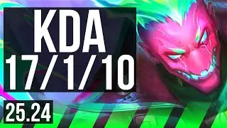 BRAND vs JARVAN IV (JGL) | Good KDA: 17/1/10, Electrocute | NA Grandmaster | 25.24