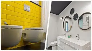 75 Yellow Black Floor Bathroom Design Ideas You'll Love ☆