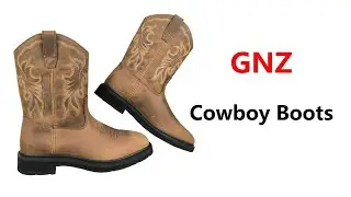 Western Cowboy Boots Wide Square Toe Leather Shoes