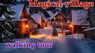 Magical Forest at Night Ambience ✨ Snowfall Sounds & Ambient Music | Winter Wonderland Walking tour