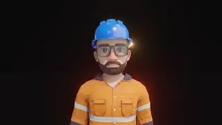 Stylized Male Worker 3D Model  &ndash; Animated & Customizable [Turntable]