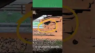 Train brake displaced wrongly, shoe  damaged. #train #shorts
