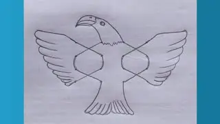 How To Draw An Eagle With 4&times;4 Dots // Flying Eagle Drawing Step By Step Easy