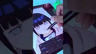 Drawing naruto characters as real people || Hinata #art #animeart #procreate #shorts