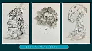 🖤  Black Ink Sketch Challenge Monochrome Tutorial #drawing #artprocess #ytviral