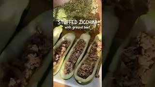 Stuffed Zucchini with Ground Beef✨ recipe is in description💖 #zucchinirecipe #zucchinirecipes