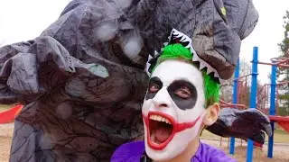 Godzilla vs Crazy Joker Real Life Superhero Movie