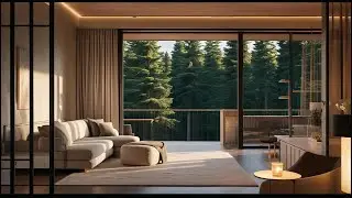 Relaxing Forest View Modern Cabin Screensaver | Upscale Relaxing Ambiance