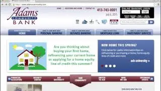 Adams Community Bank Online Banking Login Instructions