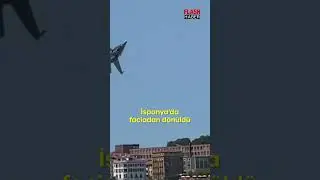 G&ouml;steri U&ccedil;uşu Yapan F-18 Hornet Savaş U&ccedil;ağı Az Kalsın Denize &Ccedil;akılıyordu #flashhaber #f18