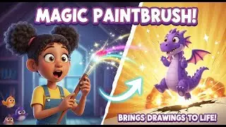 Magic Paintbrush Brings Dragon to Life! 🎨✨ Kids Cartoon Adventure